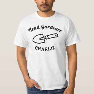 Funny Head Gardener Trowel Personalized Name T-Shirt