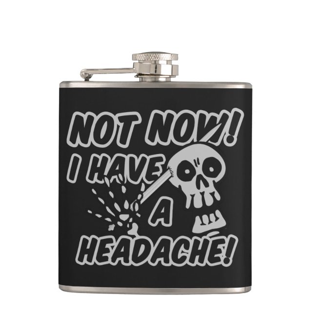 Funny Headache Skull flask (Front)