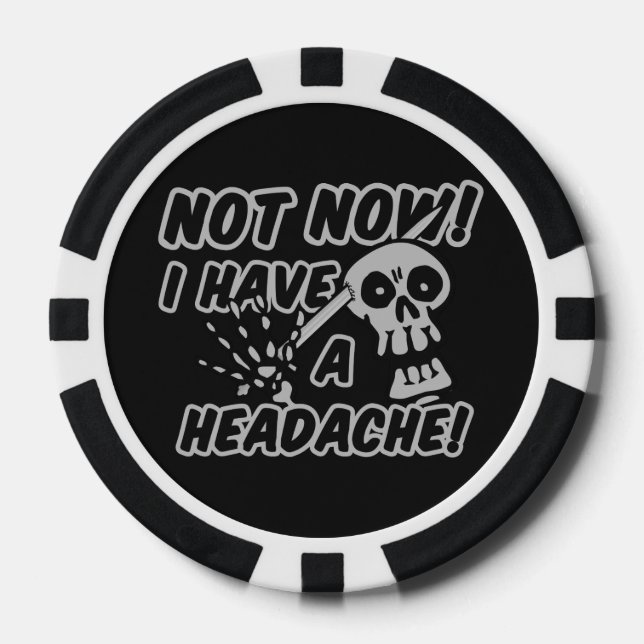 Funny Headache Skull poker chips (Front)