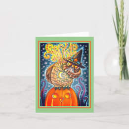 FUNNY HEADLESS HORSEMAN OWL, SLEEPY HOLLOW Note Card
