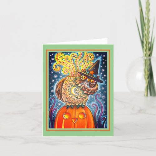 FUNNY HEADLESS HORSEMAN OWL SLEEPY HOLLOW Note Card