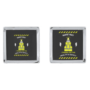 Funny Health And Safety   NEBOSH   Officer   Latte Cufflinks