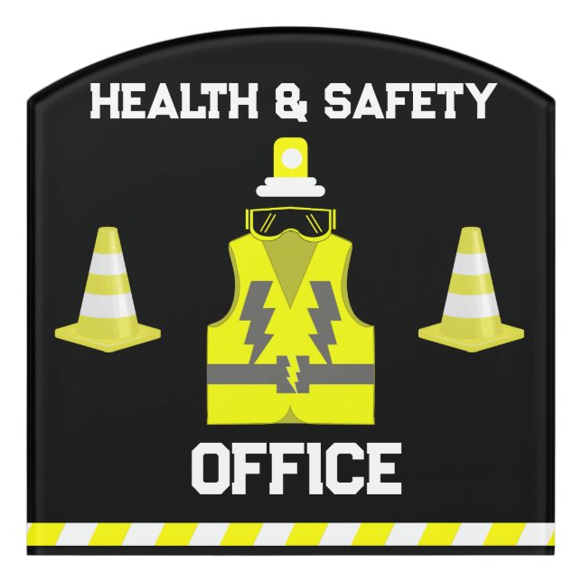 Funny Health And Safety | NEBOSH | Officer | Latte Door Sign (Contour Front)