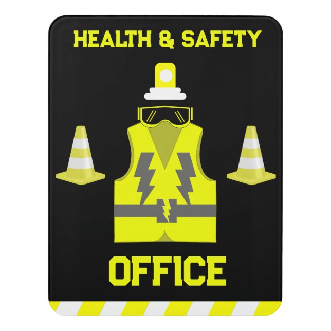 Funny Health And Safety | NEBOSH | Officer | Latte Door Sign (Contemporary Vert)