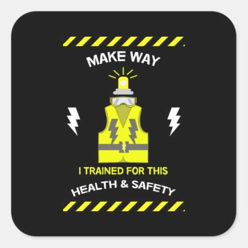 Funny Health And Safety  NEBOSH  Officer  Latte Square Sticker