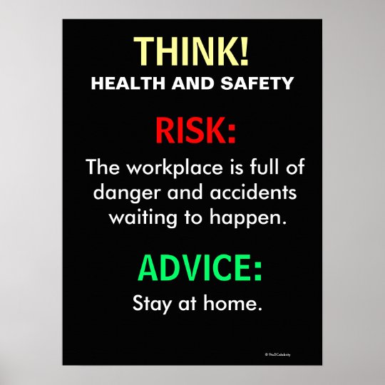 Funny Health and Safety Office Sign and Poster | Zazzle.com