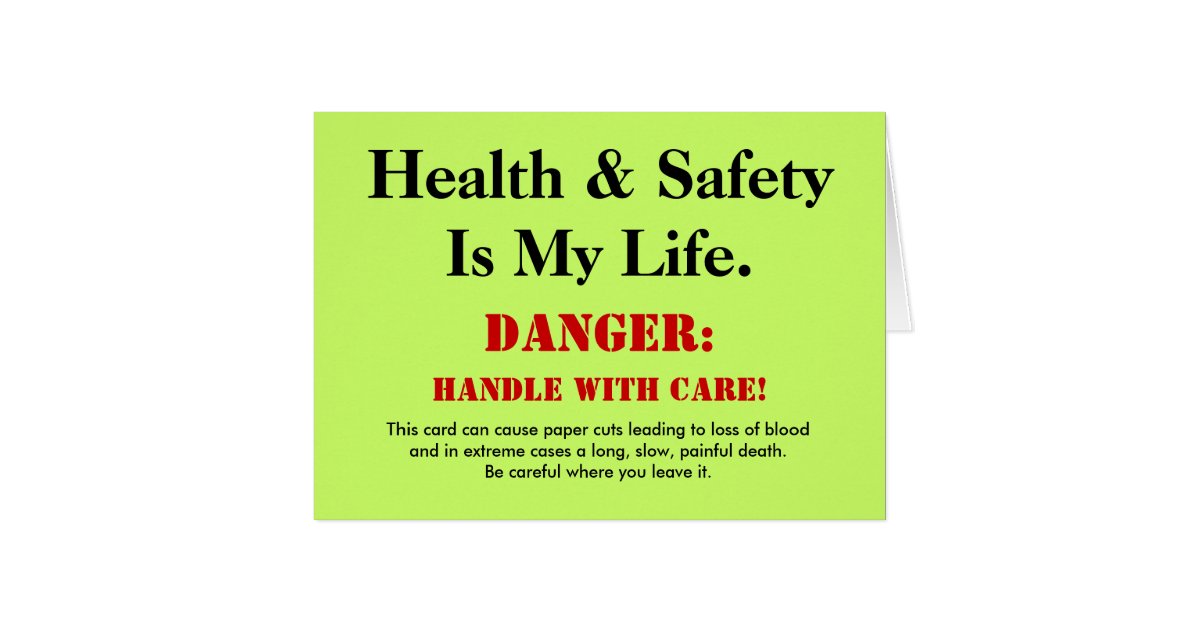 Funny Health and Safety Sign Joke Customisable Card