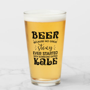 Funny Healthy Beer Versus Green Kale Humor Glass