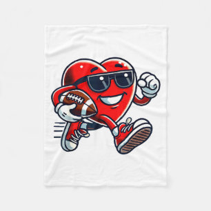 Funny Heart American Football Valentine Srts Women Fleece Blanket