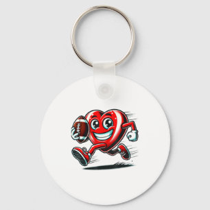 Funny Heart American Football Valentine Srts Women Keychain