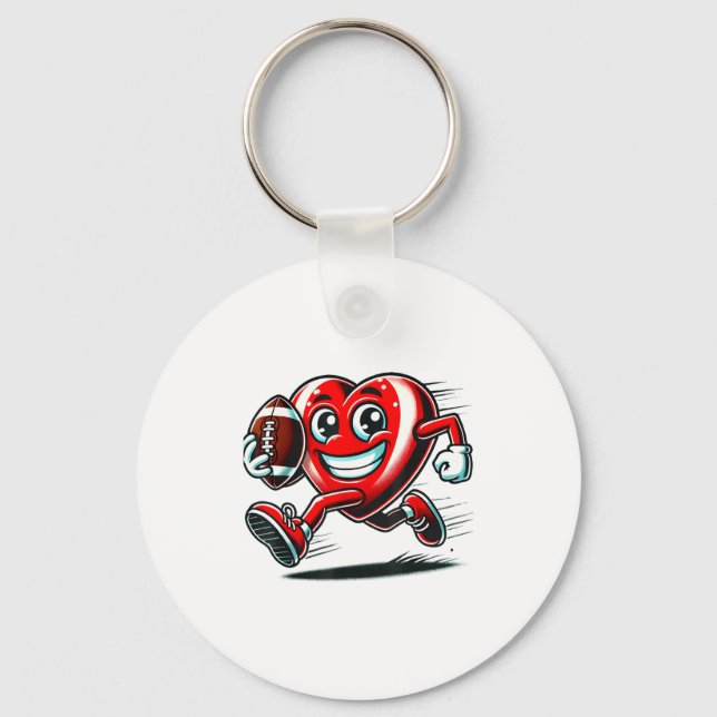 Funny Heart American Football Valentine Srts Women Keychain (Front)