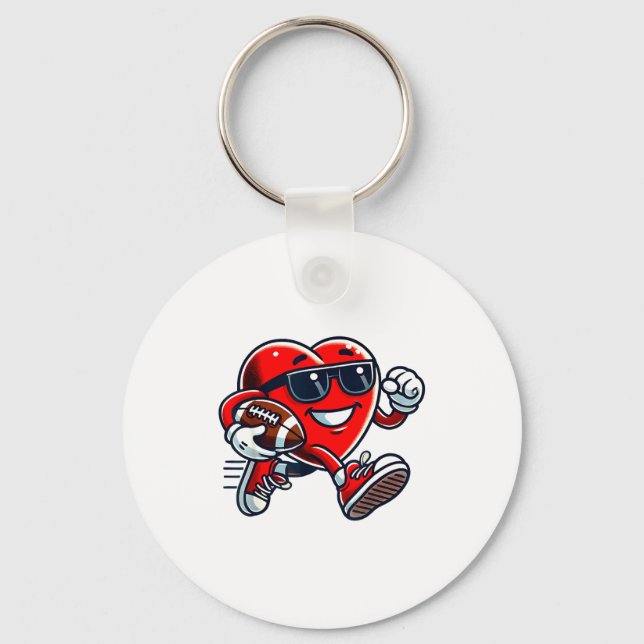 Funny Heart American Football Valentine Srts Women Keychain (Front)
