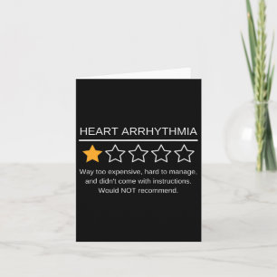 Funny Heart Arrhythmia Awareness One Star Rating S Card