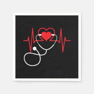 Funny Heart Beats Nurse Nursing Medical Napkins