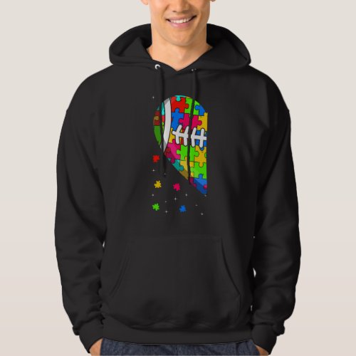 Funny Heart Football Autism Awareness Support Love Hoodie