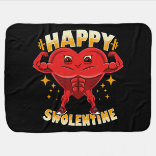  Funny Heart Gym Workout Valentine Gift Baby Blanket