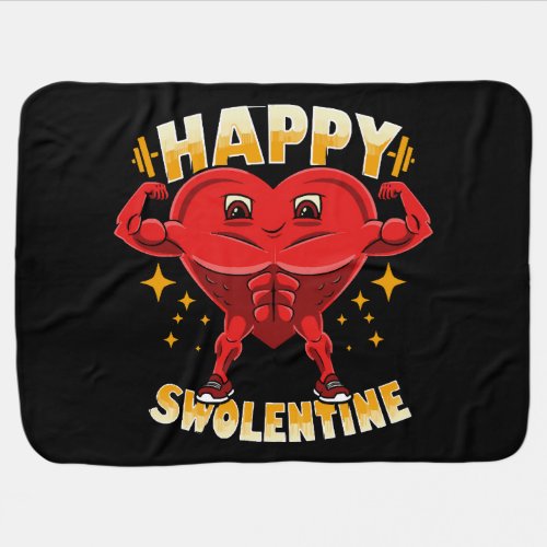  Funny Heart Gym Workout Valentine Gift Baby Blanket