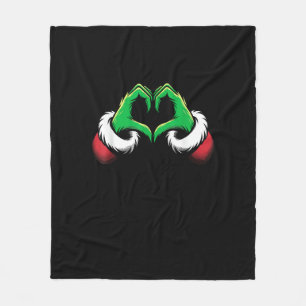 Funny Heart Hands Christmas Fleece Blanket