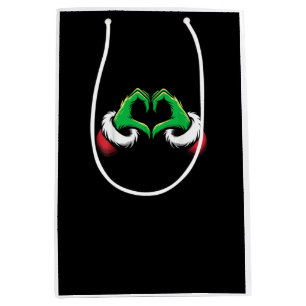 Funny Heart Hands Christmas Medium Gift Bag