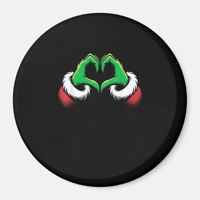 Funny Heart Hands Christmas Minimal Festive Style Magnet (Front)