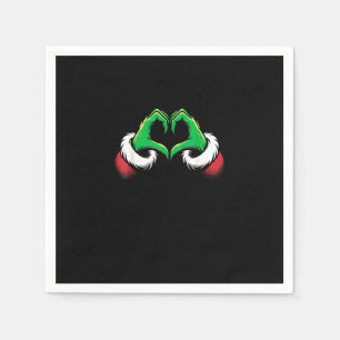 Funny Heart Hands Christmas Minimal Festive Style Napkins