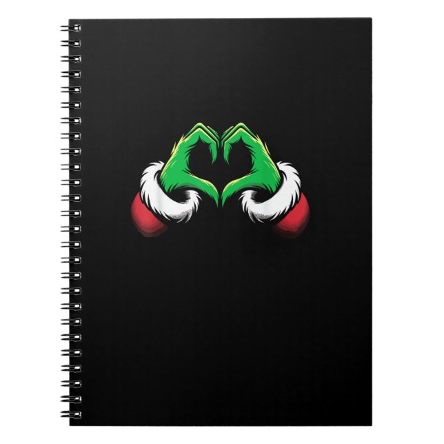 Funny Heart Hands Christmas Minimal Festive Style Notebook (Front)