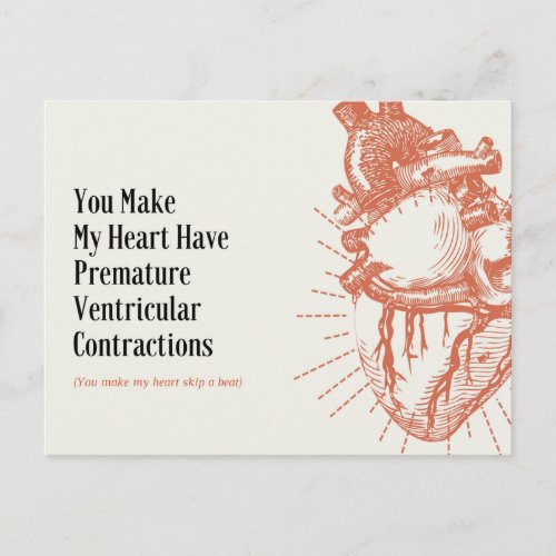 Funny Heart Illustration Medical Joke Postcard