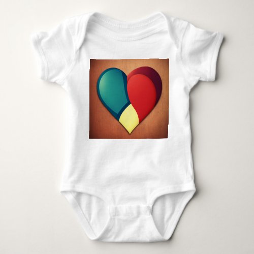 Funny Heart Logo Graphic T_Shirt Baby Bodysuit
