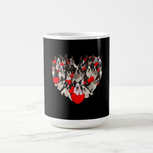 Funny Heart Love Boston Terrier Valentines Day Coffee Mug