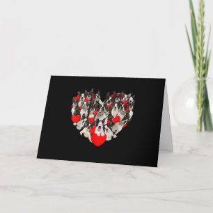 Funny Heart Love Boston Terrier Valentines Day Letterpress Thank You Card