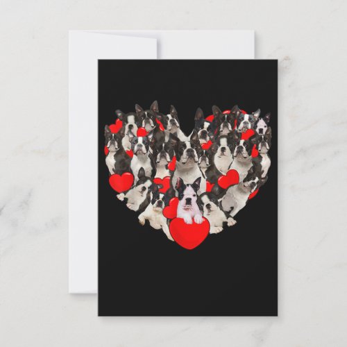 Funny Heart Love Boston Terrier Valentines Day RSVP Card