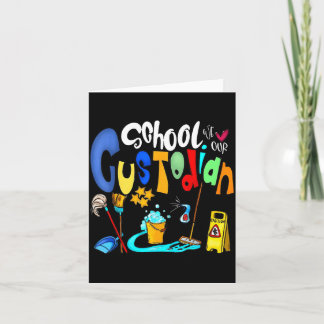 Funny Heart Love School Custodian For Teacher Kids Card