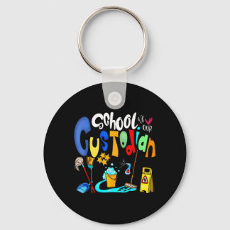 Funny Heart Love School Custodian For Teacher Kids Keychain