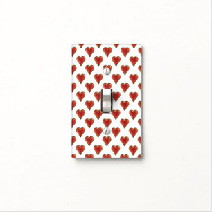 Funny Heart Pattern gold red + your backgr. & text Light Switch Cover