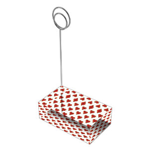 Funny Heart Pattern gold red + your backgr. & text Place Card Holder