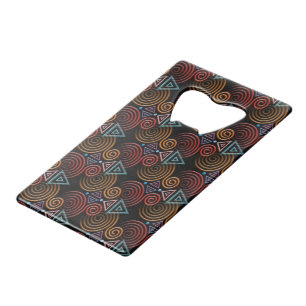 Funny Heart Pattern III - Spirals & Triangles Credit Card Bottle Opener