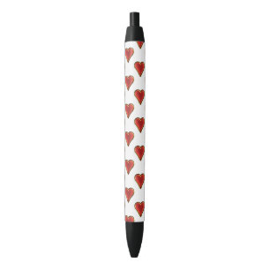 Funny Heart Pattern red gold + your background Pen