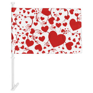 Funny Heart Pattern V + your backgr. & ideas Car Flag