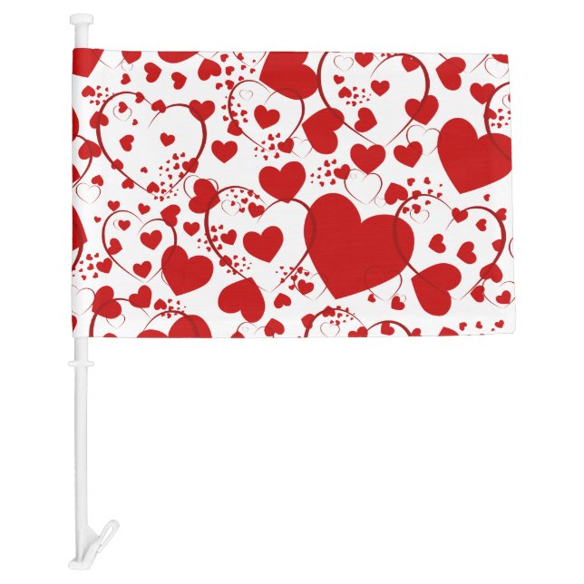Funny Heart Pattern V + your backgr. & ideas Car Flag (Front)