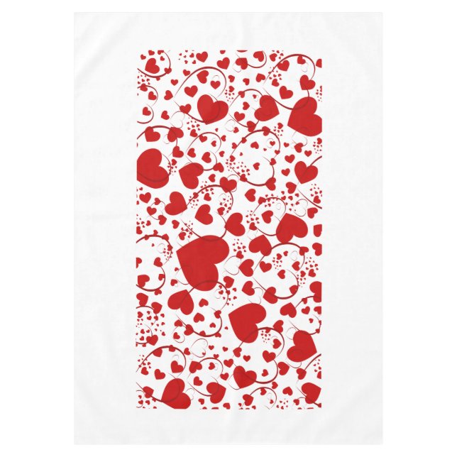 Funny Heart Pattern V + your background color Tablecloth (Front)