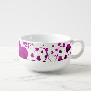 Funny Heart Pattern VI + your background color Soup Mug
