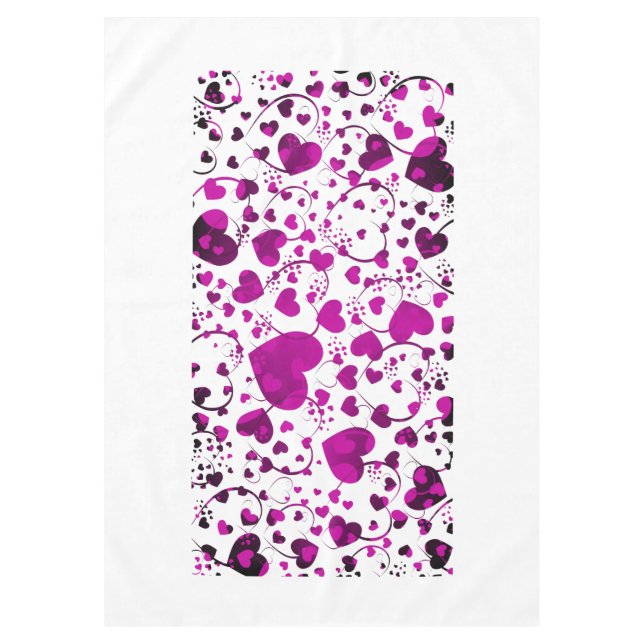 Funny Heart Pattern VI + your background color Tablecloth (Front)