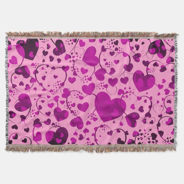 Funny Heart Pattern VI + your background color Throw Blanket (Front)