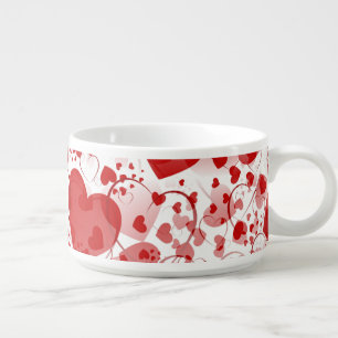 Funny Heart Pattern VII - red white Bowl
