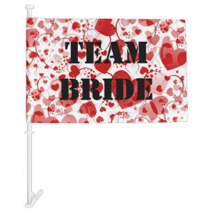 Funny Heart Pattern VII - TEAM BRIDE Car Flag