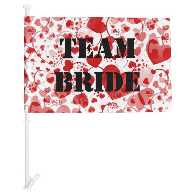 Funny Heart Pattern VII - TEAM BRIDE Car Flag (Front)