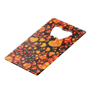 Funny Heart Pattern VIII - black red yellow Credit Card Bottle Opener