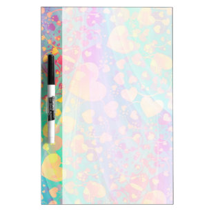 Funny Heart Pattern XI - pastel colored Dry Erase Board