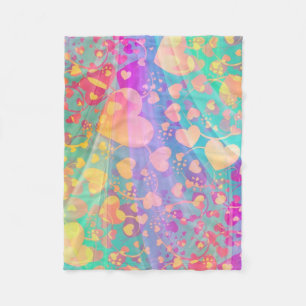 Funny Heart Pattern XI - pastel colored Fleece Blanket