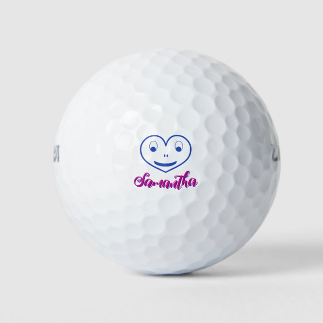 Funny heart personalized name unique golf ball  (Front)